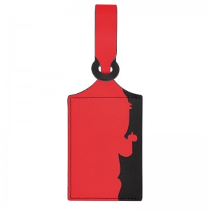 Akcesoria Męskie Longchamp LGP Travel Luggage tag Leather Czerwone | PL7133OK