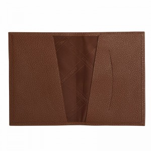 Akcesoria Męskie Longchamp Le FoulonnÉ Passport cover Leather Caramel | PL7127EB
