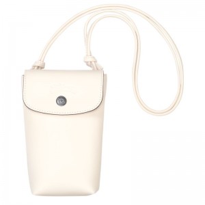 Etui Męskie Longchamp Le Pliage Xtra with leather lace Ecru | PL7427PJ