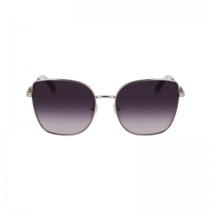 Okulary Przeciwsłoneczne Damskie Longchamp Metal Niebieskie | PL7931MQ