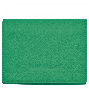 Portfele Damskie Longchamp Le FoulonnÉ Leather Zielone | PL8552BE