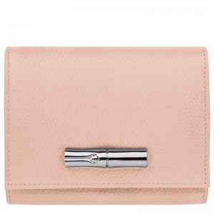 Portfele Damskie Longchamp Le Roseau Leather Ballerina | PL8543GS