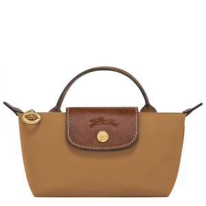 Pouches Damskie Longchamp Le Pliage Original with handle Recycled canvas Fawn | PL8459KO