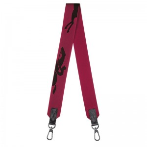 Shoulder Straps Męskie Longchamp 3D Shoulder strap Canvas Beetroot | PL7041XY